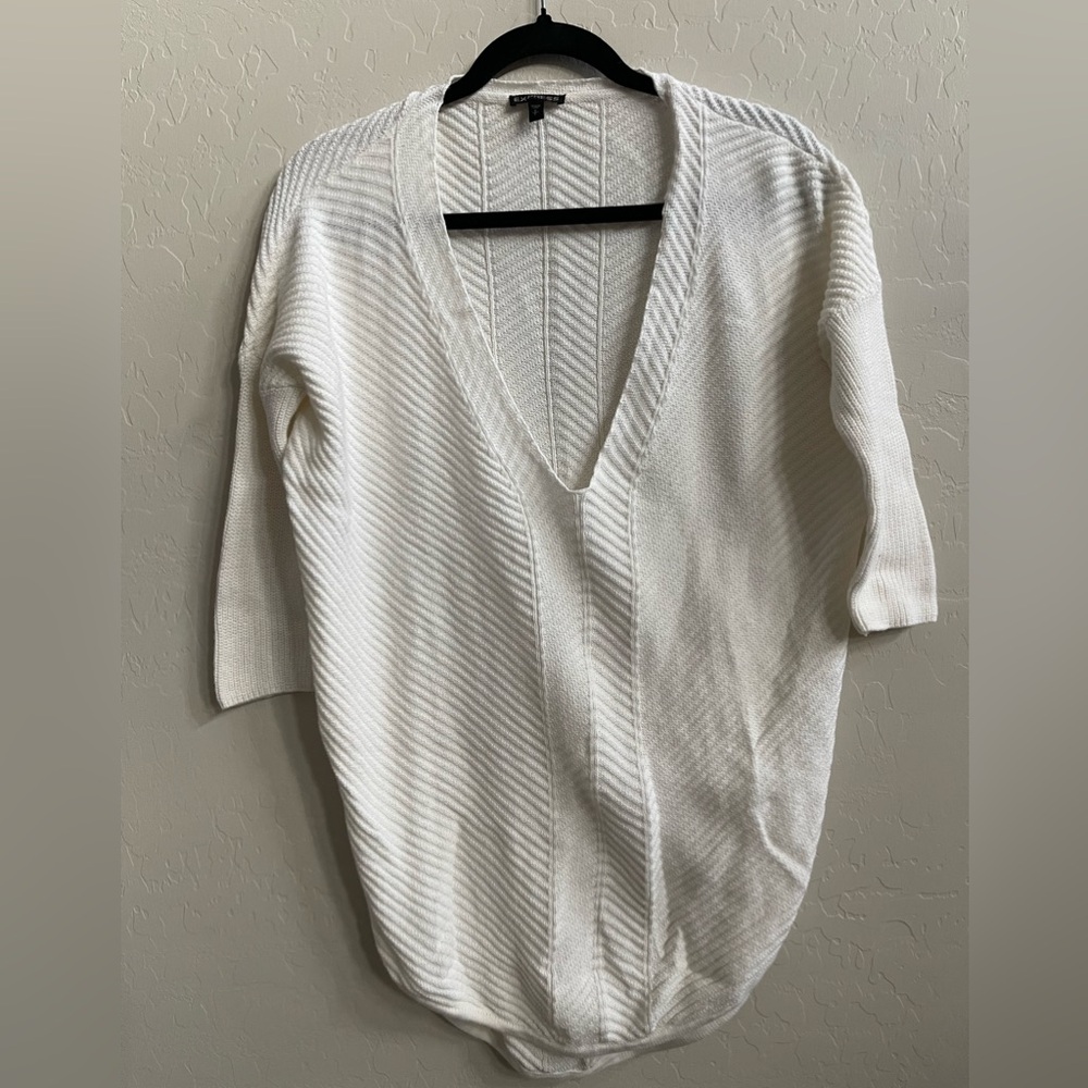 Express white sweater and size small